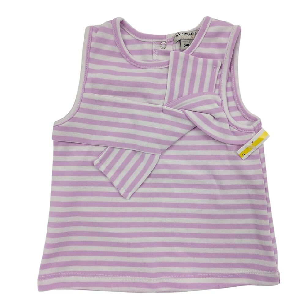 Habitual Girls Pink Striped Dress and Velvet Bloomer Shorts 24 Months - Picture 5 of 10